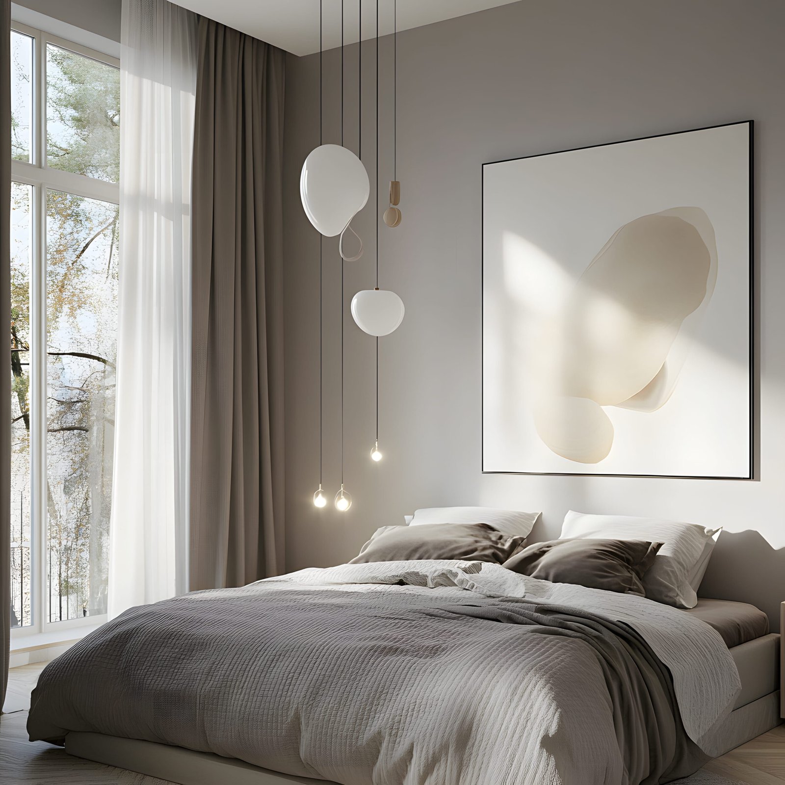 bedroom-with-bed-painting-wall